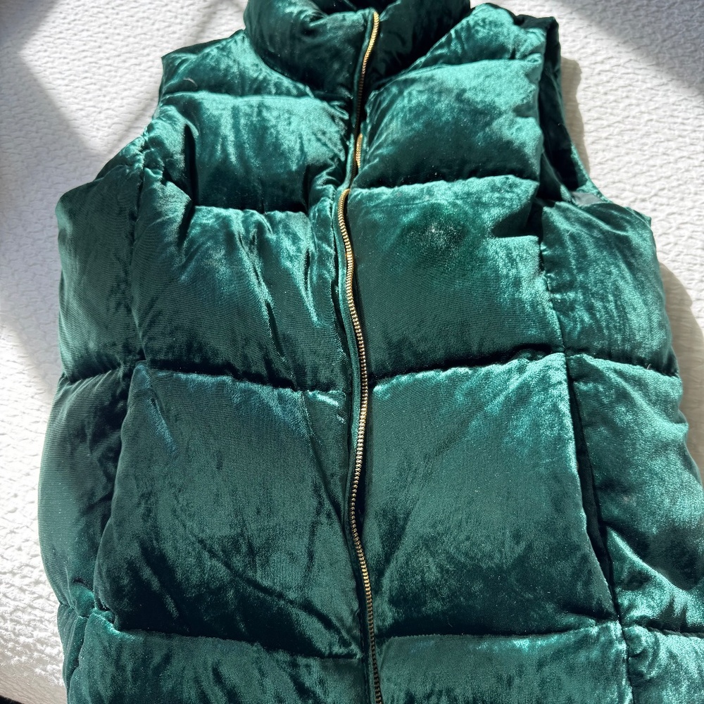 Talbots Green Velvet Vest